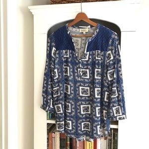 Anthropologie Porridge Belmar Patchwork Top